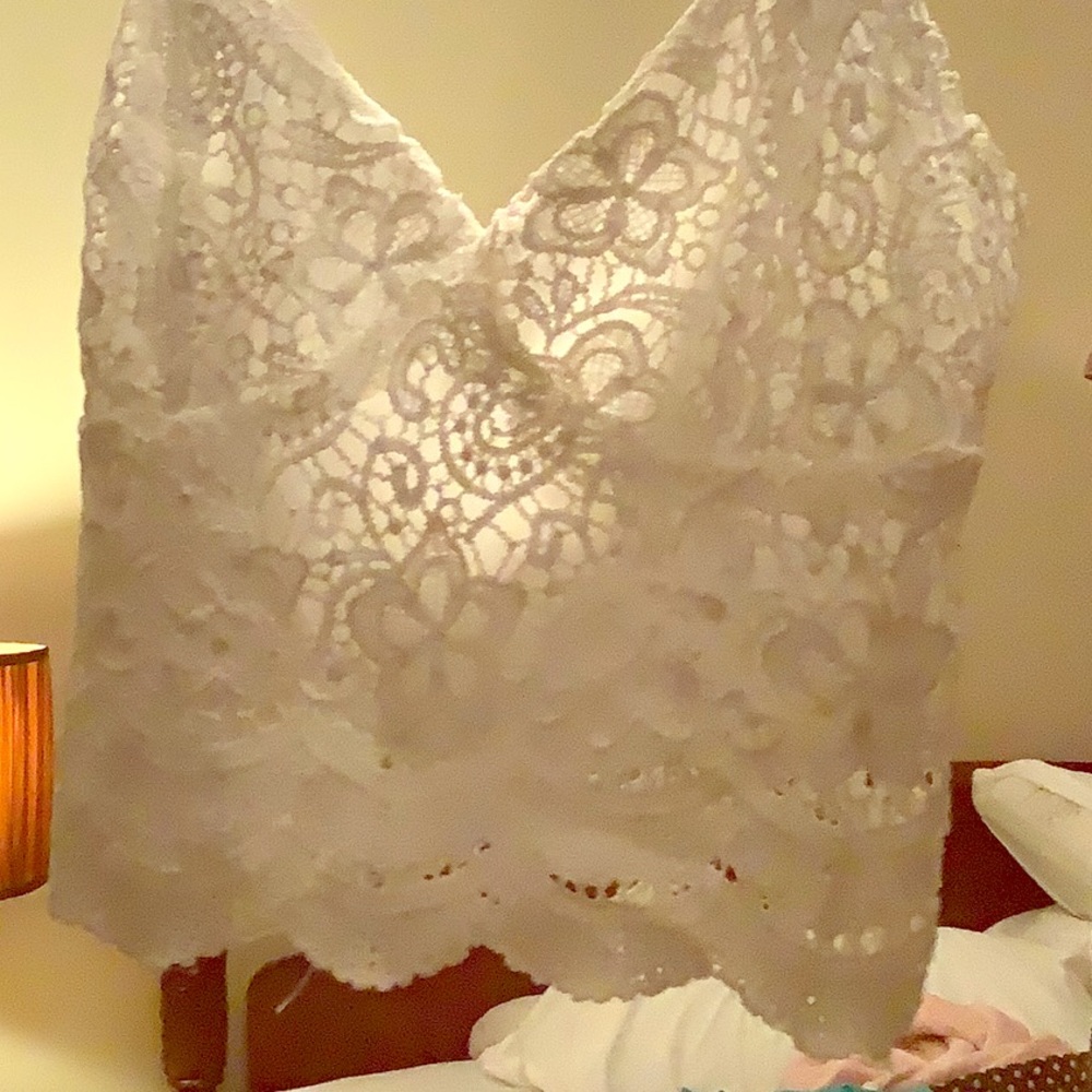 White lace top.